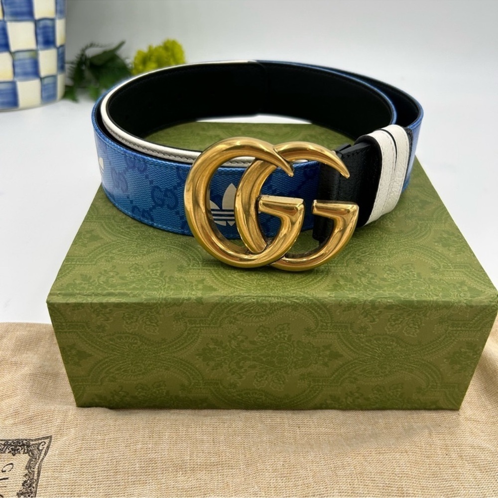 Unisex Gucci X Adidas, leather belt size 90 cm/36 inch made in Italy - Picture 2 of 8